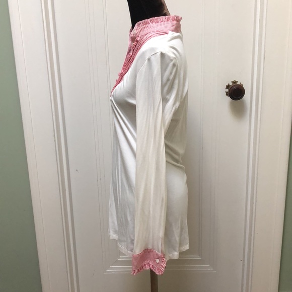 BCBG MAXAZRIA White Long Sleeve Shirt M NWT - Picture 4 of 15